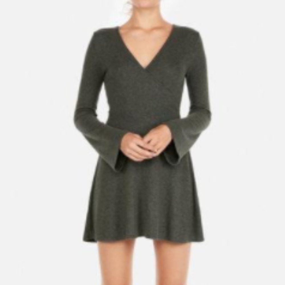 PETITE COZY PLUSH JERSEY FIT AND FLARE DRESS